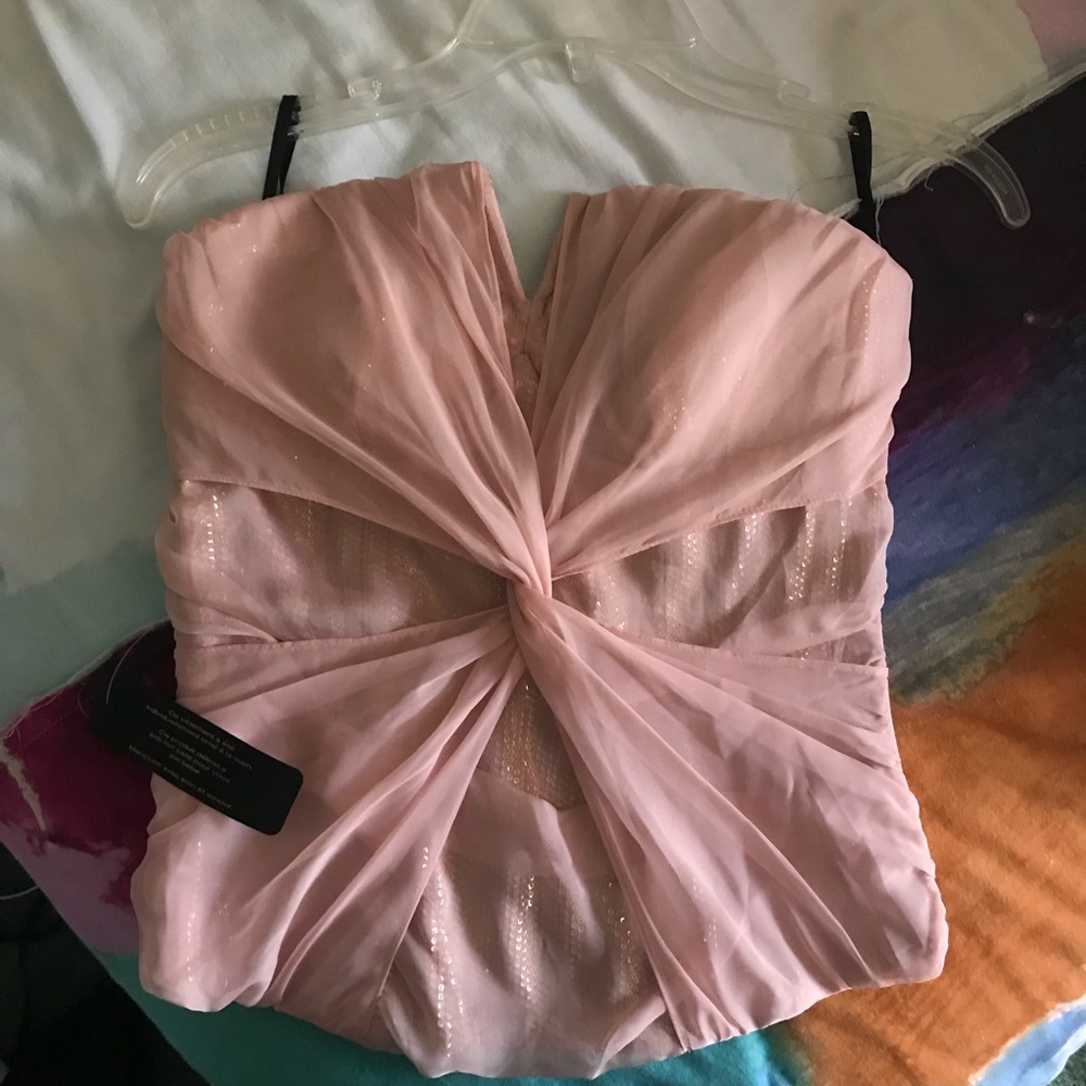 NWT Bebe Pink Sequined Corset Top
