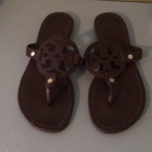 Chocolate Brown Tory Burch Miller Sandals