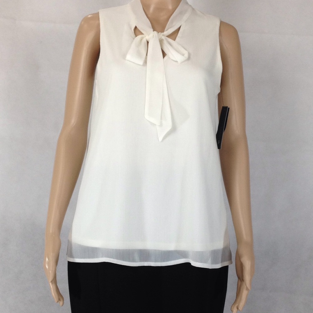 AB Studio Cream Blouse Top - Small