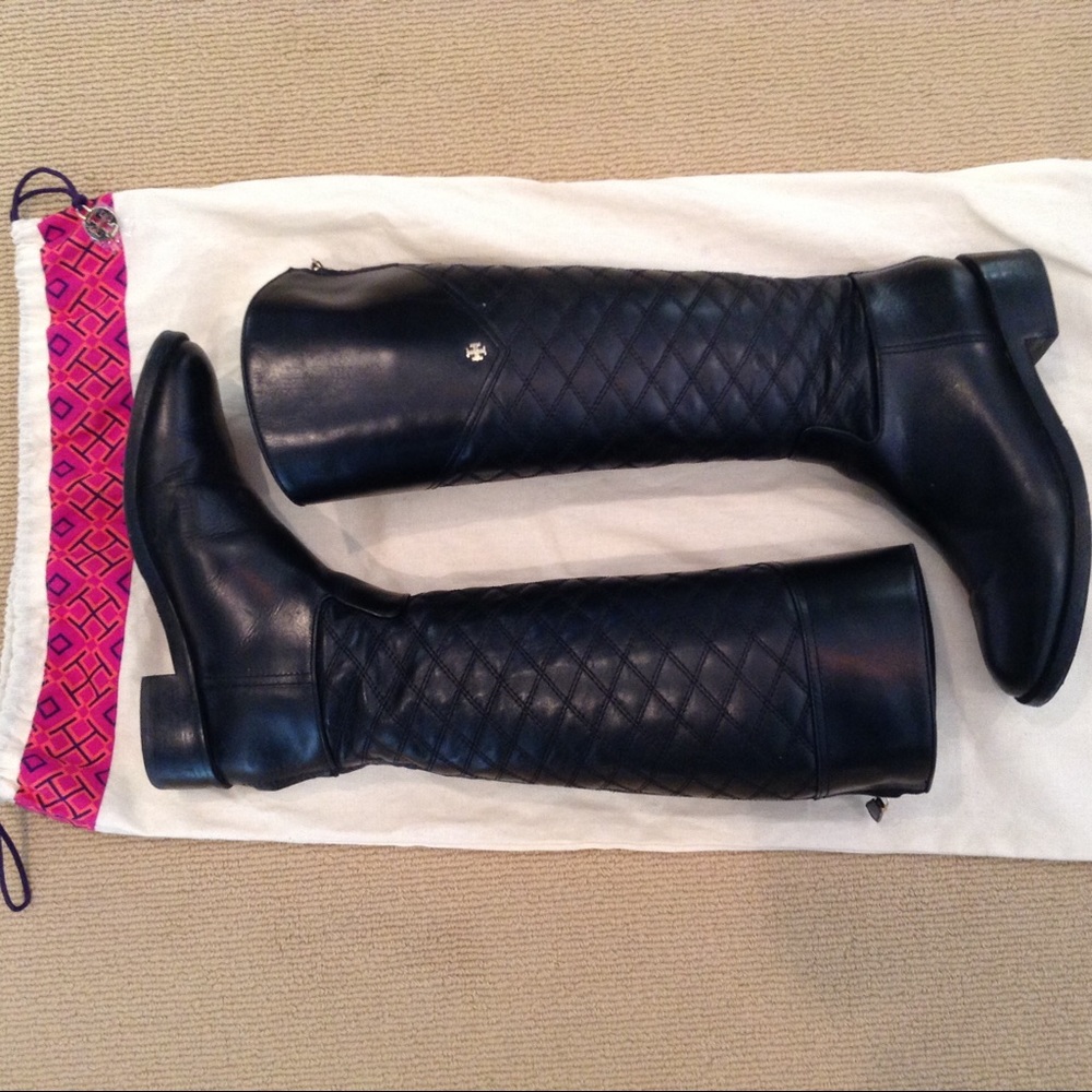 ***SOLD***TORY BURCH BLACK TALL CLAREMONT BOOTS