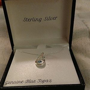 Sterling Silver Blu Topaz necklace
