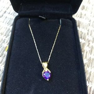Gold necklace with Amethyst and Diamond