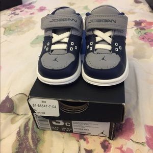 Blue and grey Jordan's size 3c