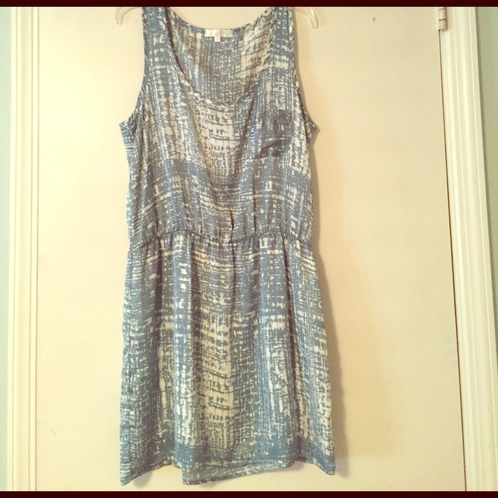 Blue & White Cinch-Waist Tank Dress