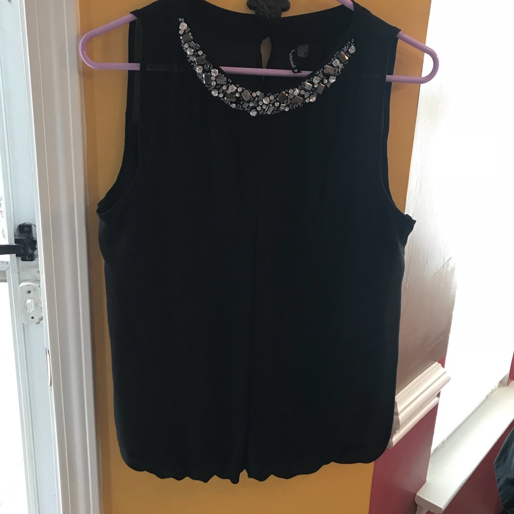 Contemporary jeweled tank top blouse