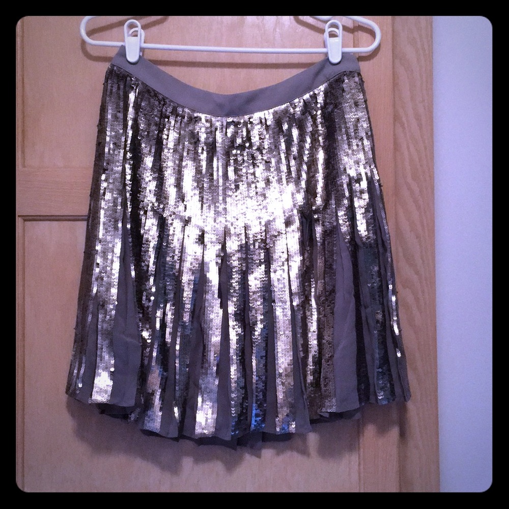 Silver sequin skirt