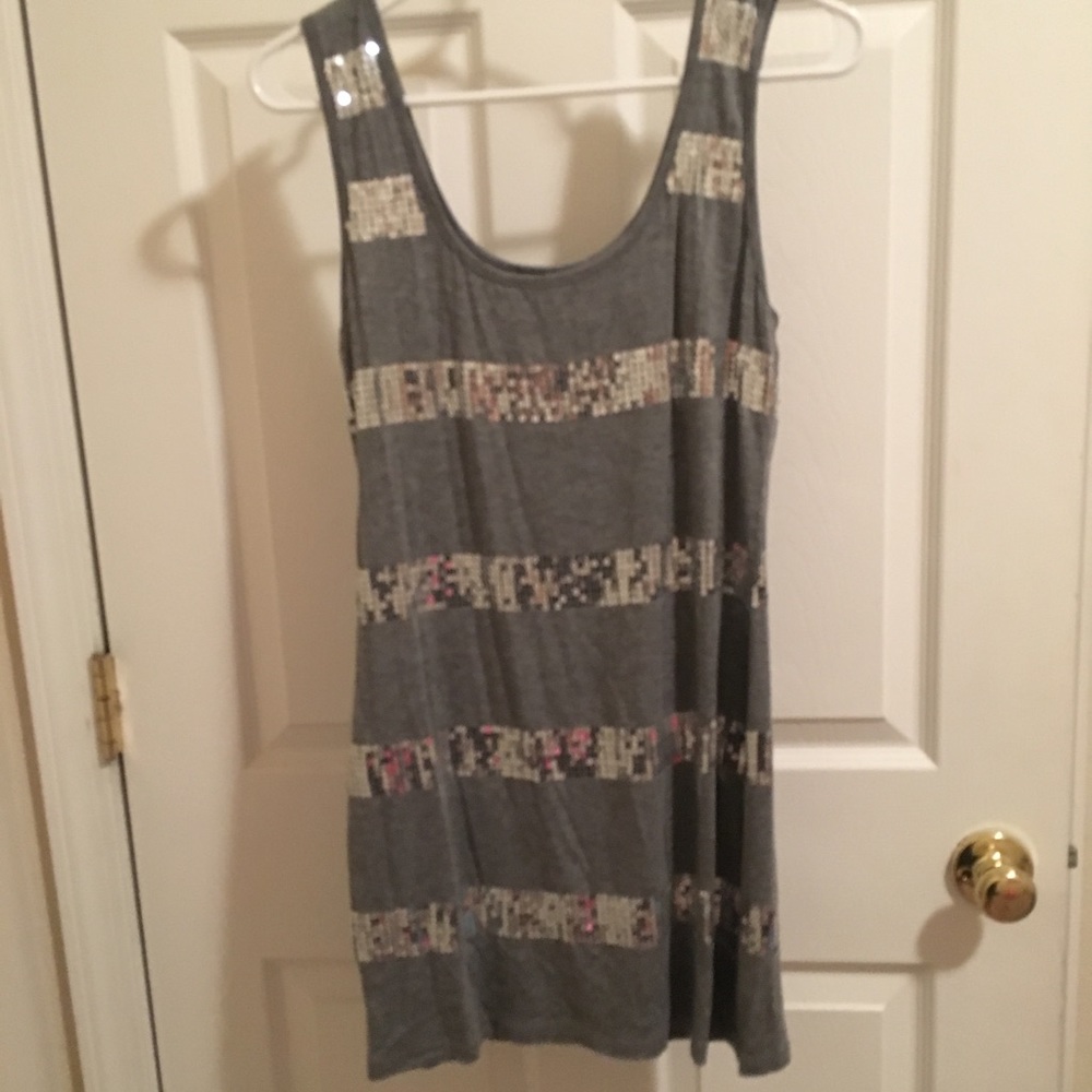 Gray with sequence dress.