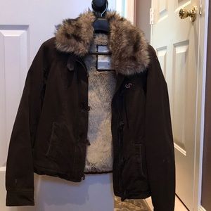 Hollister Fur Collar Coat