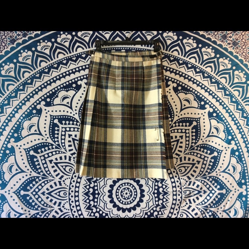 Vintage Cobra Kilt Pure New Wool Plaid Skirt
