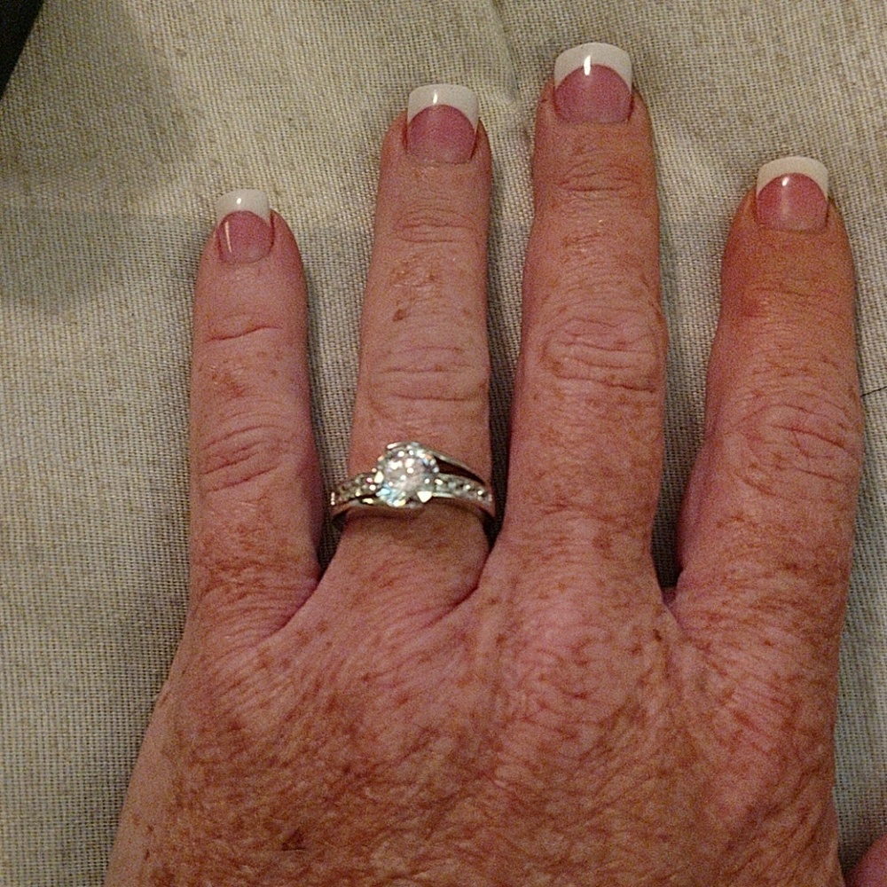 Sterling Silver Cubic Zirconia.