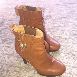 Coach Leather Camel Ankle Boots/ Booties