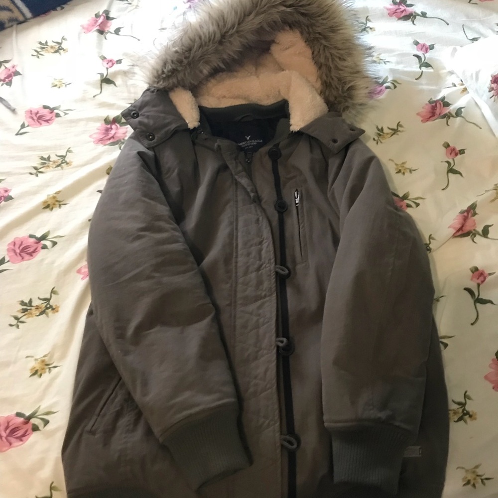 American Eagle olive green coat