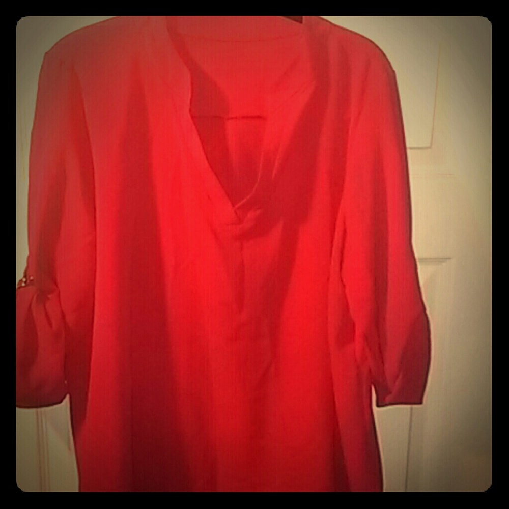 Red crepe blouse
