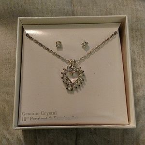 Sterling Silver Crystal Necklace and earings