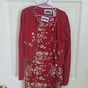 Speechless size 8 red dress with marching cardigan