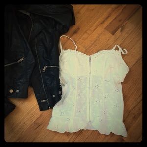 Papillon Blanc eyelet corset top white small