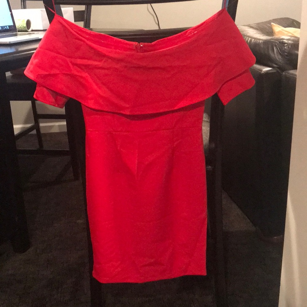 Red Off-the-Shoulder Dress