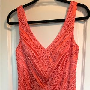 Sue Wong Persimmon Embroidered Cocktail Dress