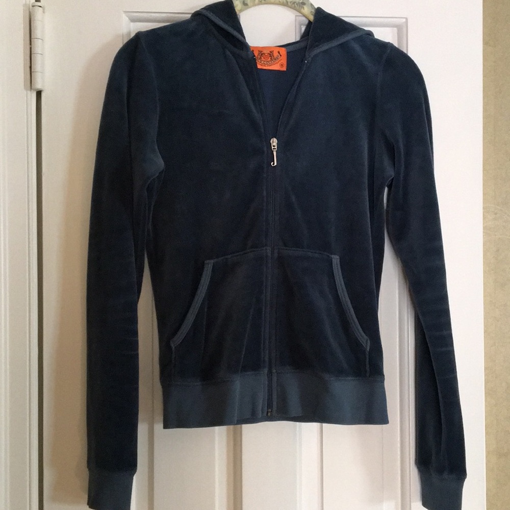 Juicy Couture velour zip-up hoodie. Barely worn!