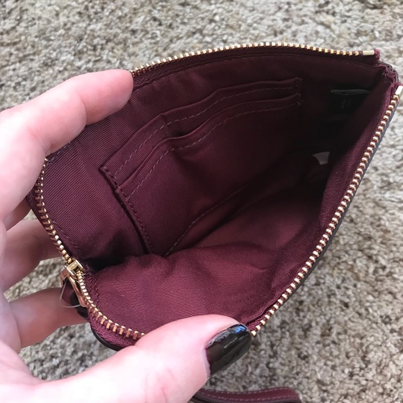 CRIMSON RED Coach Wristlet: Leather/Small (NWT) - Picture 3 of 5