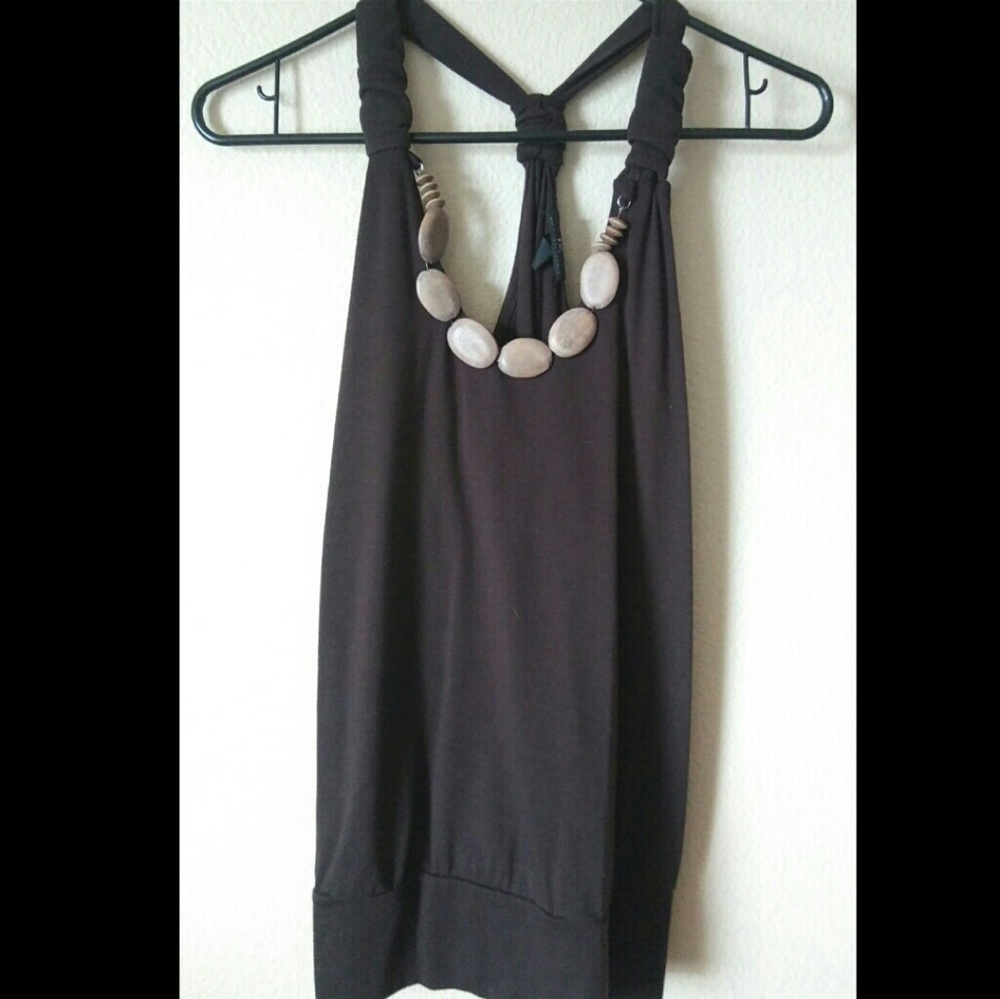 Brown blouse w/collar detail