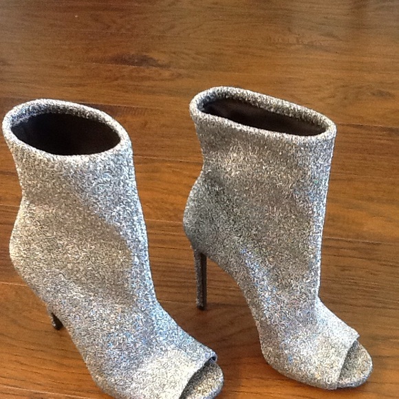 silver platform booties