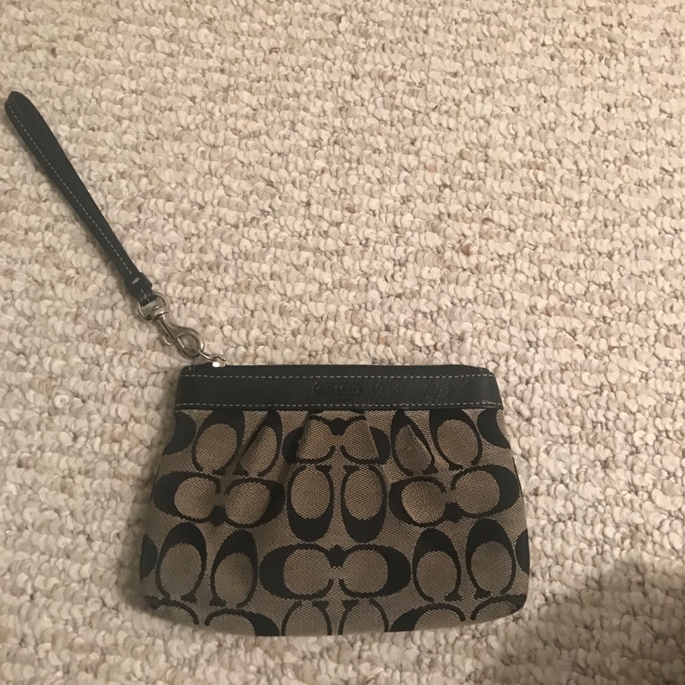 Coach black wristlet