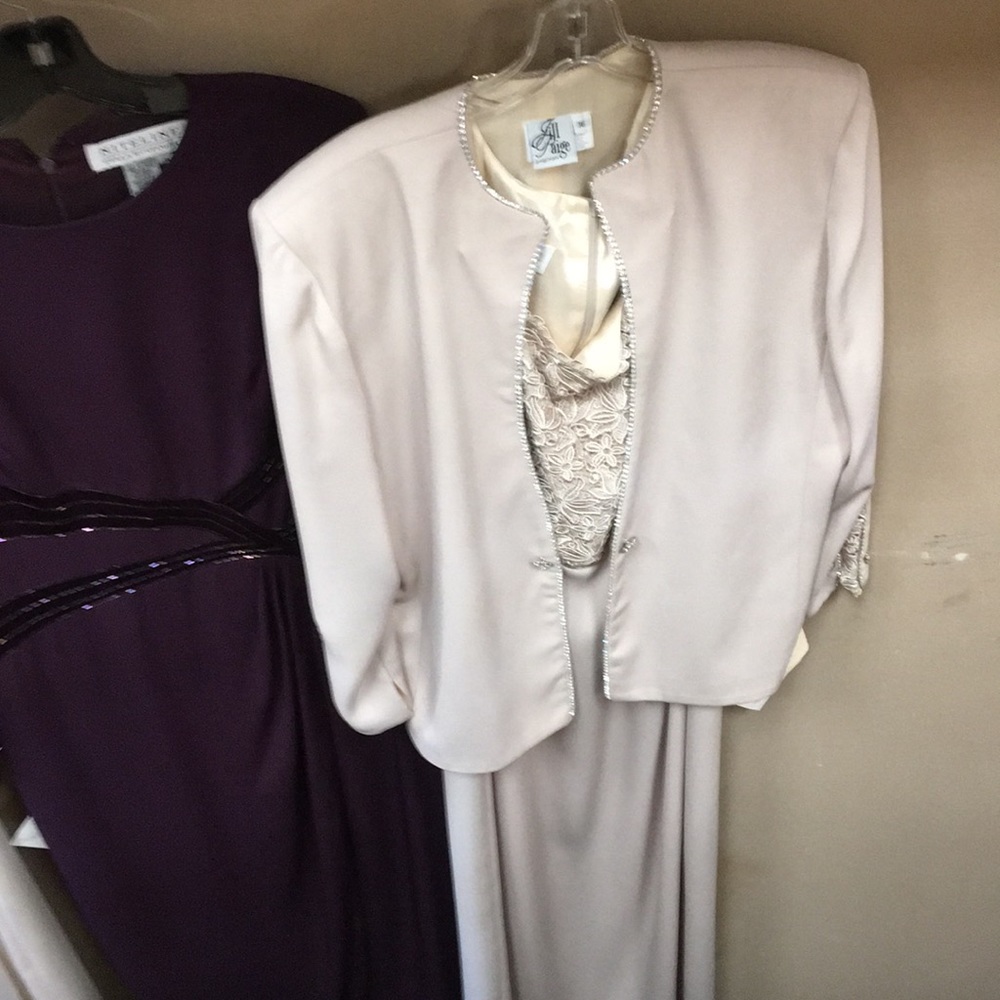 Jacket & gown with rhinestones