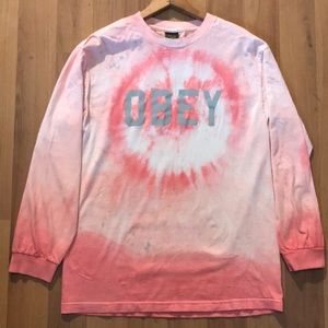 Long sleeve tie dyed obey shirt