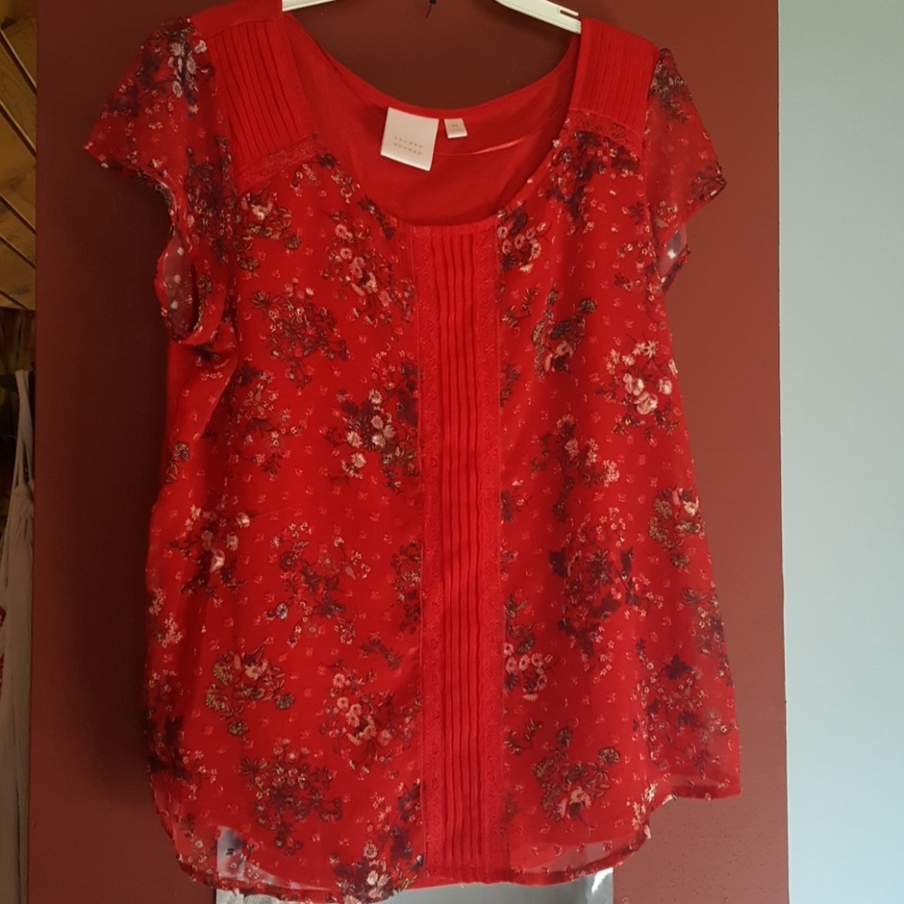 Red Floral Blouse