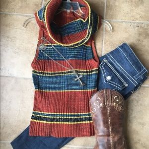 Adorable cowl neck short sleeve sweater