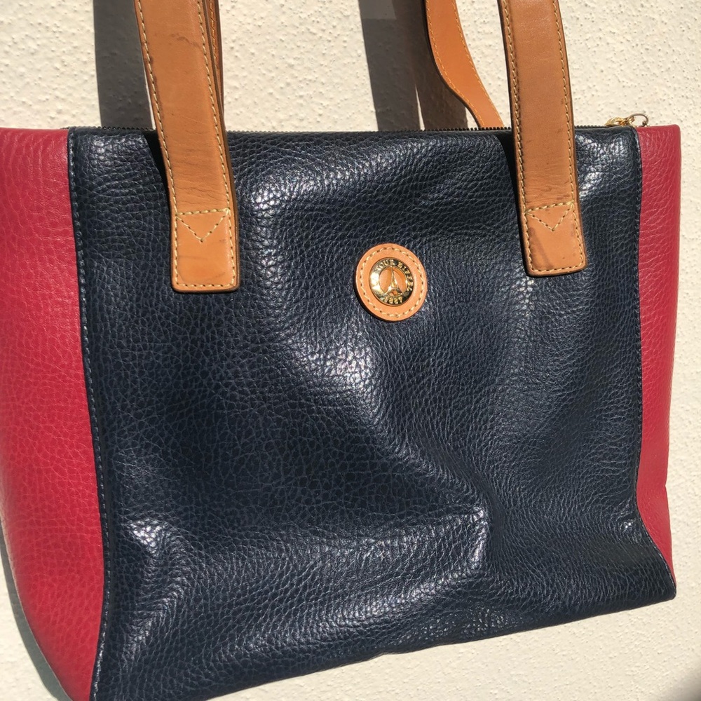 La Tour Eiffel leather tote bag / purse navy&green