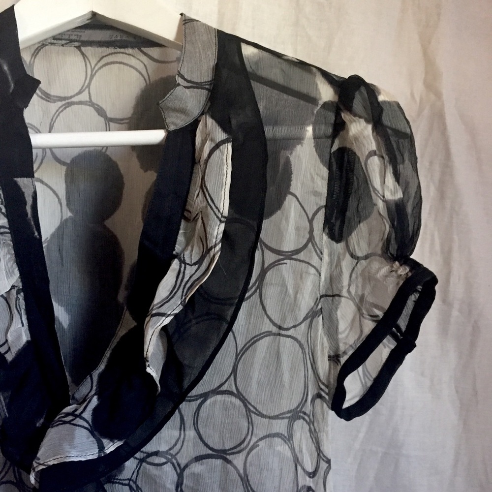 Sheer Blouse with Ruffle - Picture 2 of 6