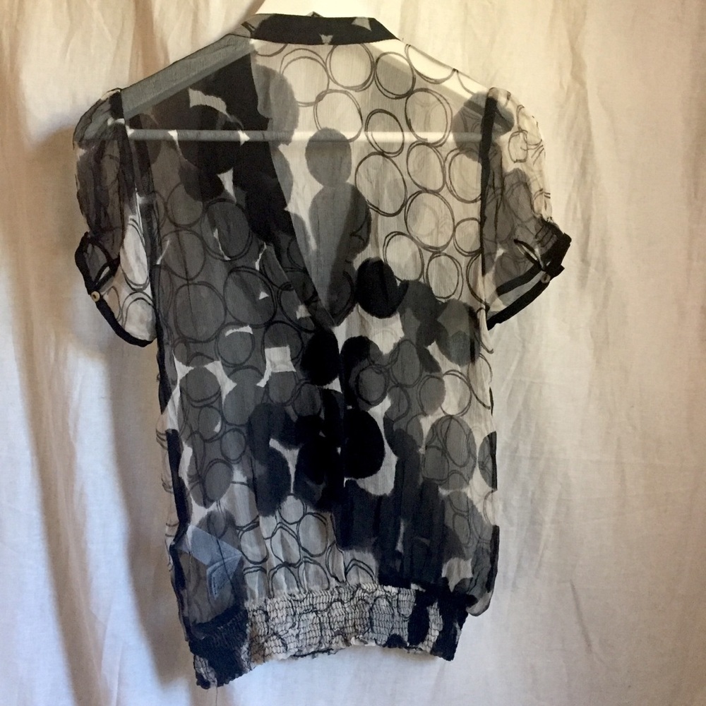 Sheer Blouse with Ruffle - Picture 4 of 6