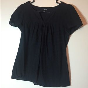 ANA Cap Sleeve Top - Black - Patterned - Cotton