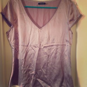 Tahari pink silky blouse
