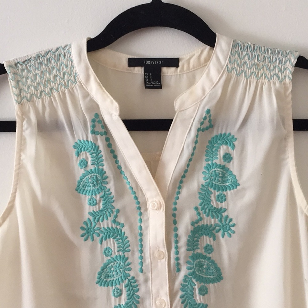 Embroidered Sheer Blouse - Picture 2 of 2