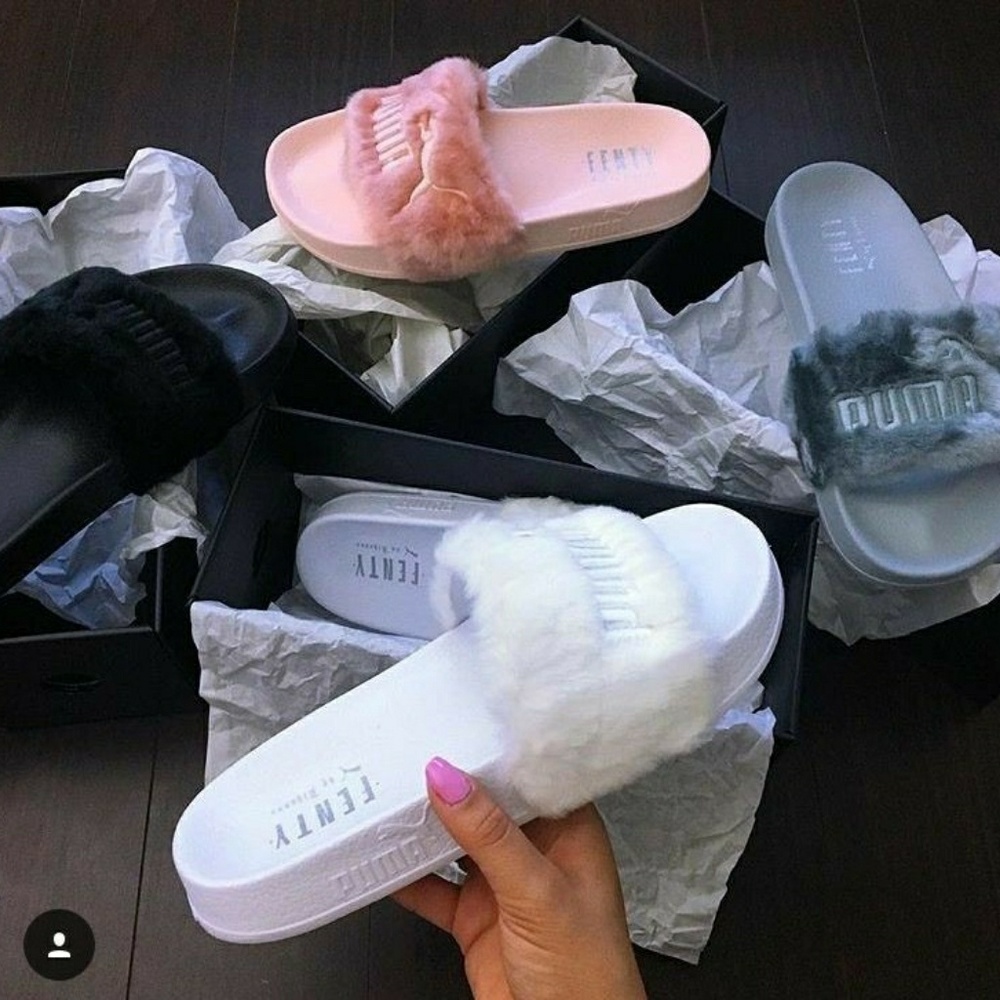 Fenty fluffy slippers