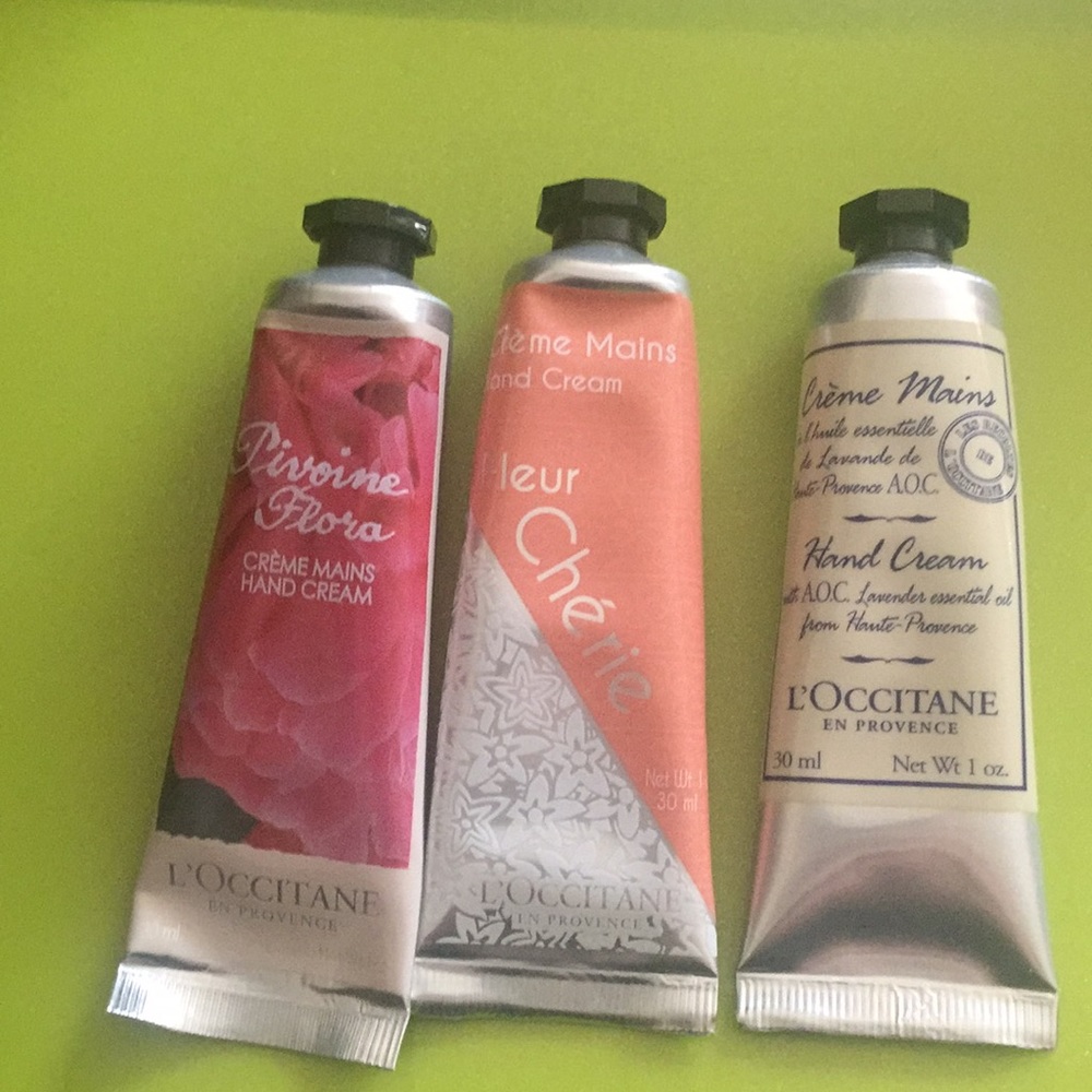 L’OCCITANE hand cream. Bundle of three 1 oz mini’s