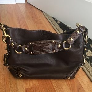 Brown leather Coach bag