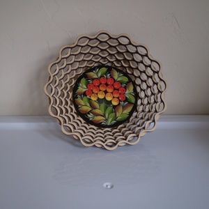 Russian souvenir bowl for candies, Khokhloma