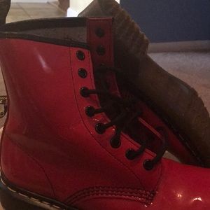 Red Dr Martens boots size 7