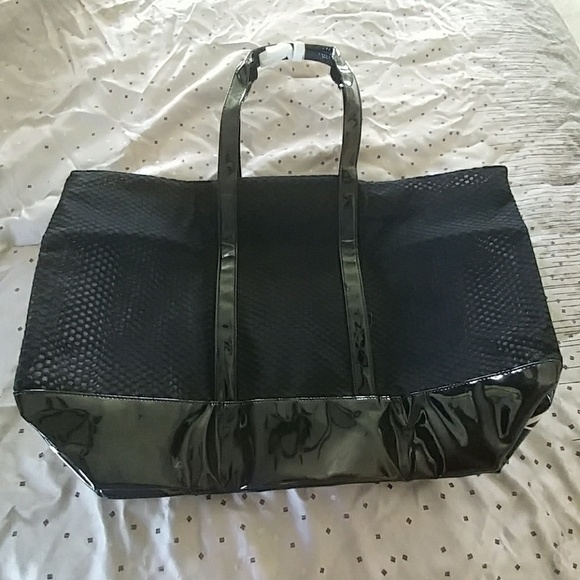 Black mesh zippered VS tote bag - Picture 3 of 5