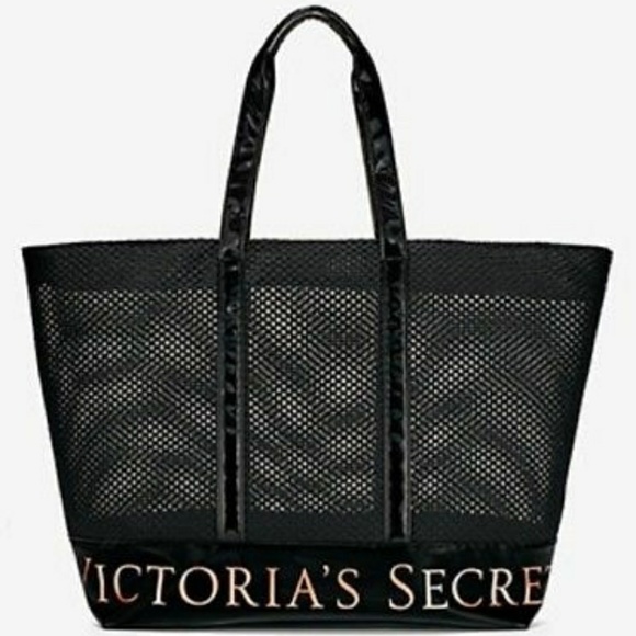 Black mesh zippered VS tote bag - Picture 1 of 5