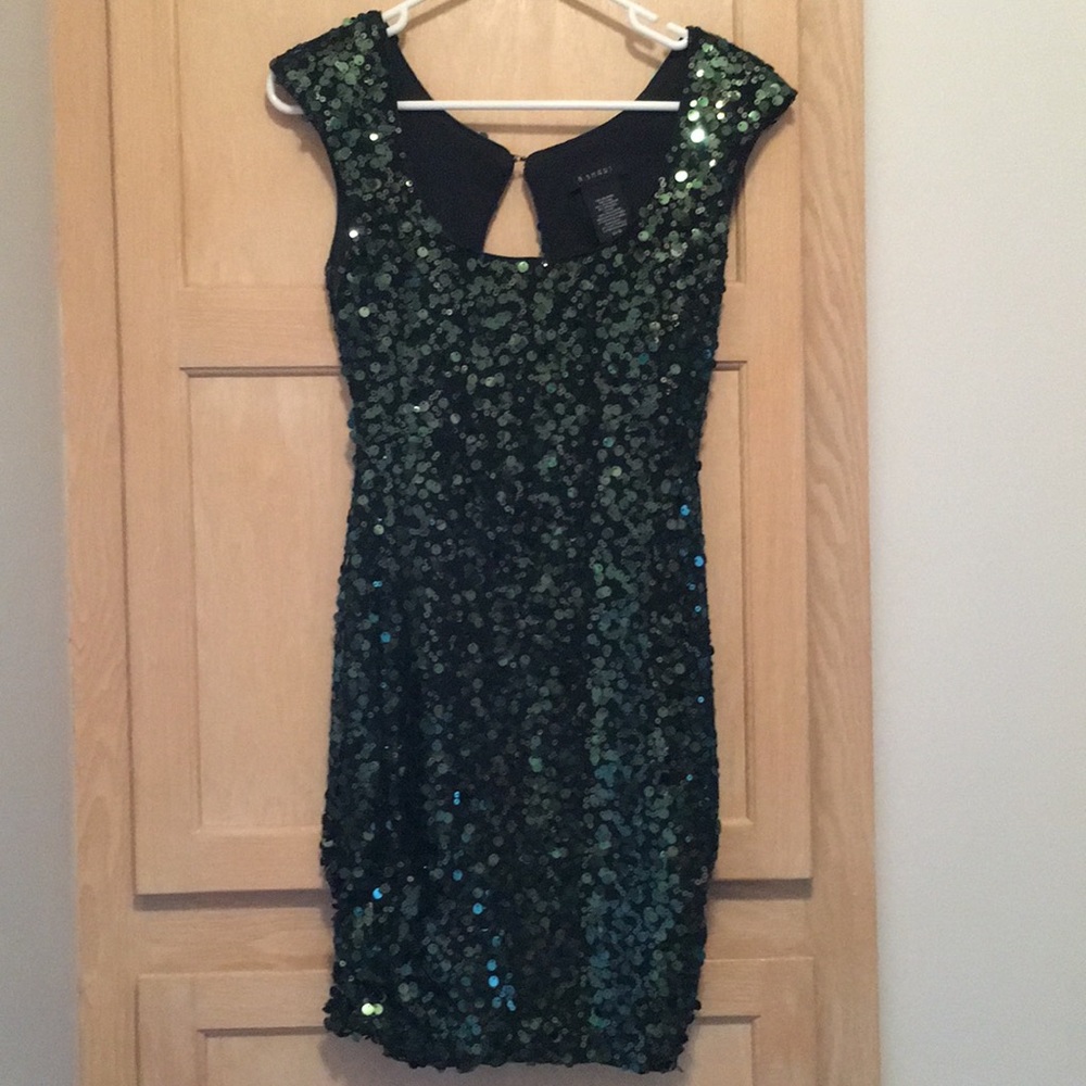 Green sequin dress