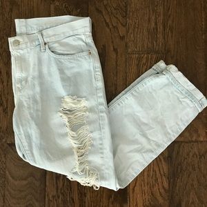 GAP Distressed light wash sexy boyfriend jeans
