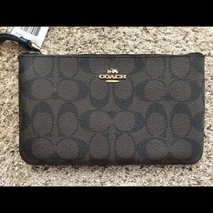 Coach Wristlet - Large/Signature - Brown/Black NWT