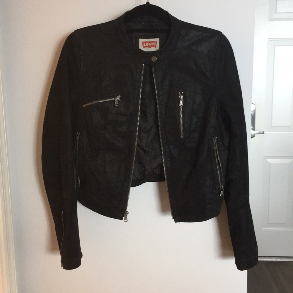 Levi's Genuine Leather Moto Cropped Jacket