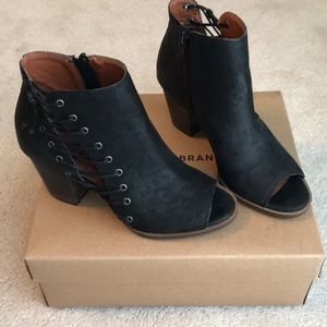 Lucky Brand Black Hartlee Open Toe Bootie