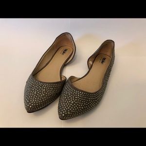 Rhinestone grey flats